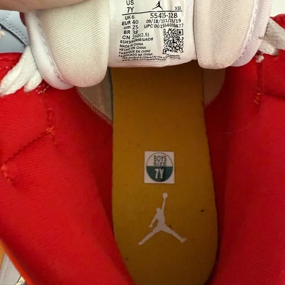 Jordan White Red High-Top Sneakers - Picture 6 of 10